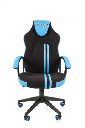 Кресло геймерское CHAIRMAN GAME 26 Черный-голубой_1