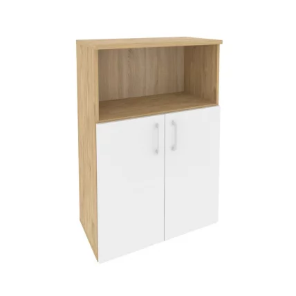 Шкаф средний широкий (2 низких фасада ЛДСП) ONIX O.ST-2.1 Тиквуд Светлый/Белый_0