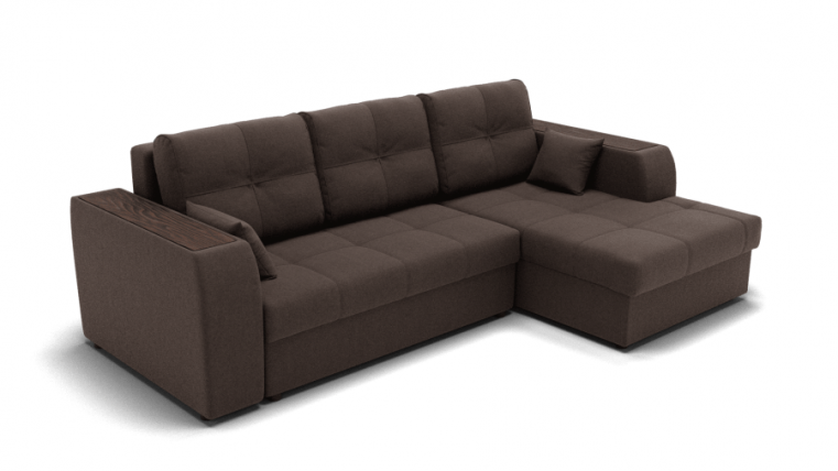 Диван Сенатор-3 НПБ угол левый/правый (ЗР) Цвет фасада: Коричневый; Тип: Левый/правый; Материал фасада: Металл/Велюр_0