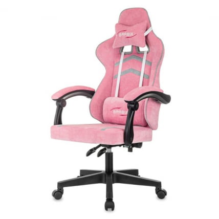 Кресло компьютерное BRABIX Shooter GM-123, 2 подушки, ткань, розовое/серое_3