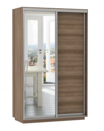 Шкаф-купе двухдверный Экспресс Дуо Медиум 1400х2200h Ясень шимо тёмный_0