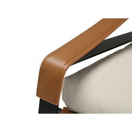 Кожаное кресло ERK-LC03-GY, коричневое, белое_4