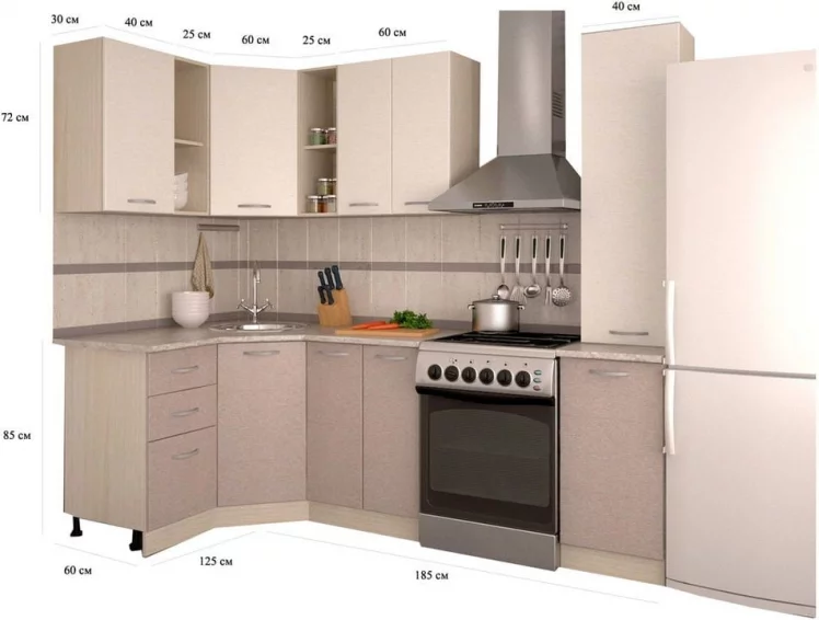 Кухонный гарнитур угловой Платина холст Холст шампань №2_1