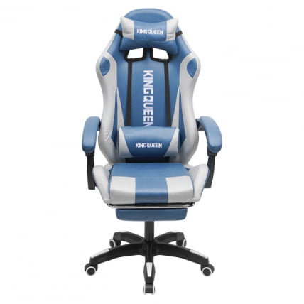 Кресло 907 KINGQUEEN, замша, цвет синий с массажем, арт 907-Blue_1