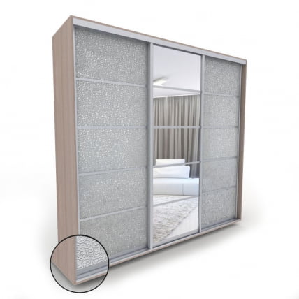 Шкаф-купе 3-х дверный Акцент-Квадро КЛ 1800х600 Шимо светлый/хром_0