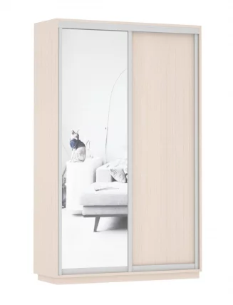 Шкаф-купе двухдверный Экспресс Дуо Медиум 1400х2200h Дуб молочный_0