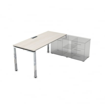 Стол рабочий, прямолинейный три опоры, правый GLOSS LINE НСТП-П.974 Ivory_0