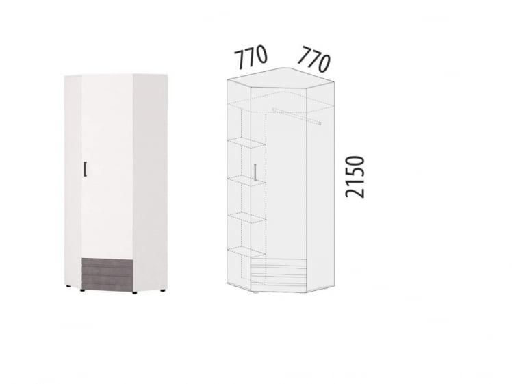 Шкаф угловой (лев/прав) Денвер 400.04_1