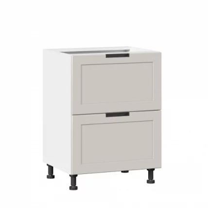 Тумба кухонная 600 с 2 ящиками (4) Джамис ЛД 296.130.000.092 Белый Кашмир_0