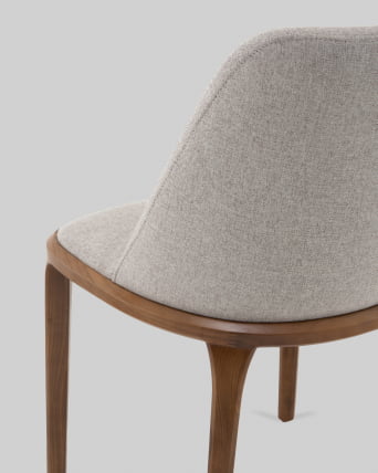 Стул Вудмайкл каркас дерево цвет темный орех рогожка бежевый_6