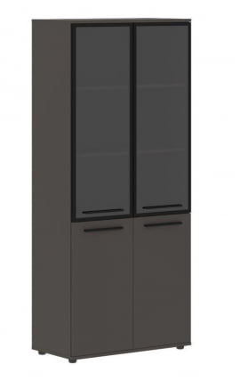 Шкаф комбинированный  с дверьми в металлической раме EDIS EHCS 85.7 Мокко Черный Мокко_0