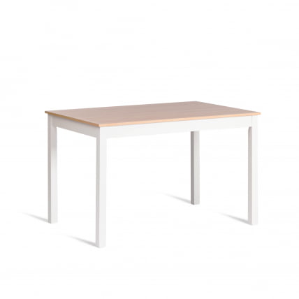 Обеденный комплект Хадсон (стол + 4 стула)/ Hudson Dining Set (mod.0103) МДФ/тополь/меламин, стол: 118х74х73 см, стул: 42,5x46,5x93,5 см, White (Белый) / Natural_1