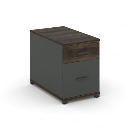 Тумба опорная/приставная с ящиком и распашным фасадом CONCEPT CN.TGO-004 B/W Дуб Мали Антрацит_0