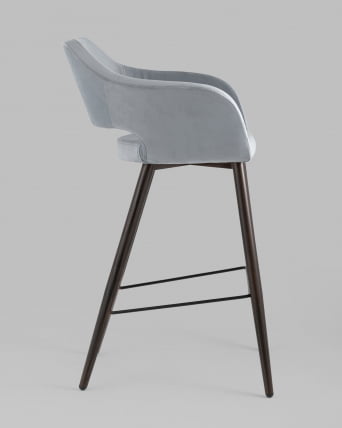 Стул барный Саймон Б велюр Серый_2