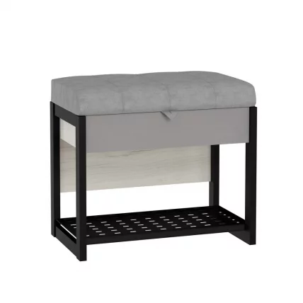 Вешалка с банкеткой Техно ЛД 02 Дуб Крафт Белый Черный_5