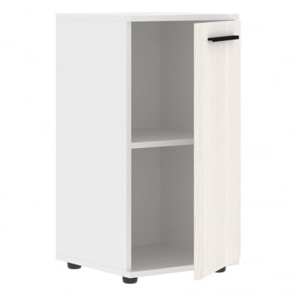 Шкаф колонка с глухой малой дверью EDIS ELCS 42.1 Ясень Траун Черный Белый_1