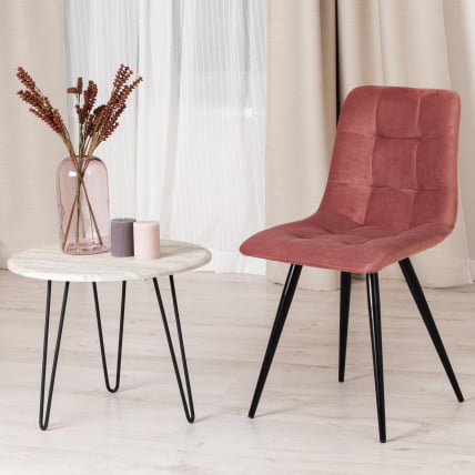 Стул CHILLY (mod. 7095) / 1 шт. в упаковке ткань/металл, 45x53х88 см, высота до сиденья 50 см, коралловый barkhat 15 /черный_9