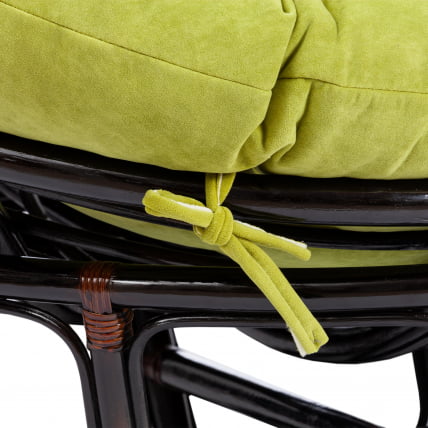 Диван MAMASAN/МАМАСАН 23/02 W /с подушкой/ подушка 182х119 см, 169х102х80 см, Antique brown (античный черно-коричневый), флок, олива, 23_9