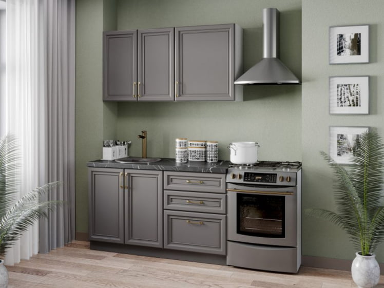 Панель окончание шкафа кухонного антресоль Джелатто ЛД 241.920.000 Оникс серый_1