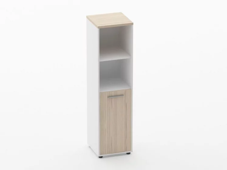 Шкаф 3 узкий 2 полки открытые, 2 полки закрытые Deka 10.16.11Пр Туя/Белый_0