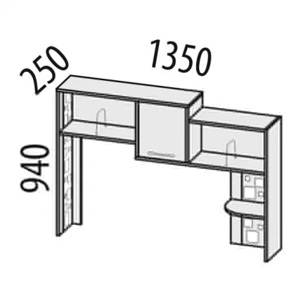 Стол компьютерный с надстройкой Мегаполис 55.14 55.19 Сосна Астрид_4