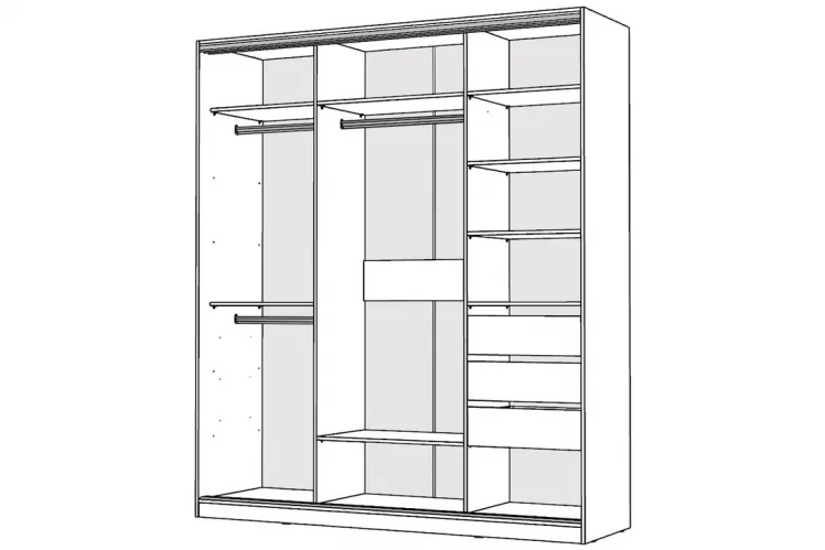 Шкаф-купе 2-х дверный Виктория 2000х584х2300, Белый 20ДЗЗЗДЗЗЗ-ЯПШШ-Б 310-1594_1