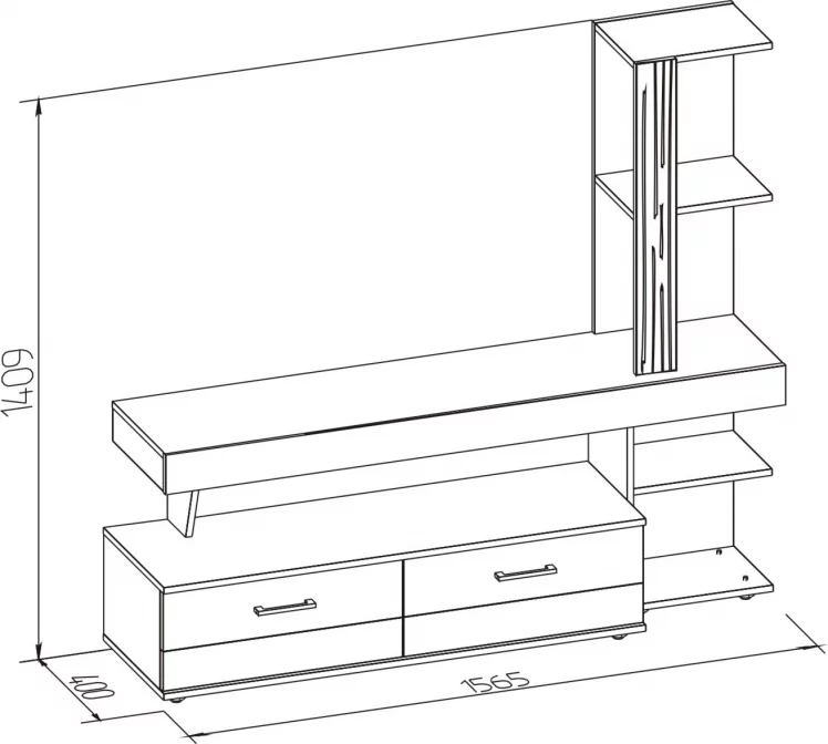 Шкаф МЦН Maiolica 1 Ясень Шимо светлый-Ясень Анкор темный_3