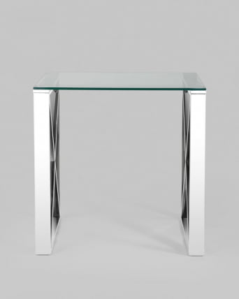 Журнальный стол КРОСС 55x55 Серебро_2