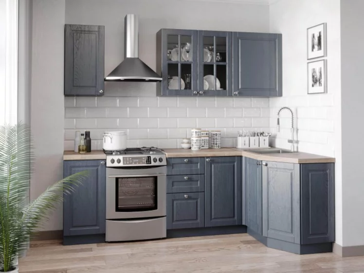 Шкаф кухонный 800 со стеклом Тип 2 Мокка ЛД 274.360.000.161 Черный Дуб фактурный антрацит_1