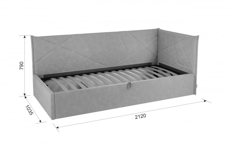 Кровать 0.9 Бест (Тахта) КМ.T-15 капучино (велюр)_5