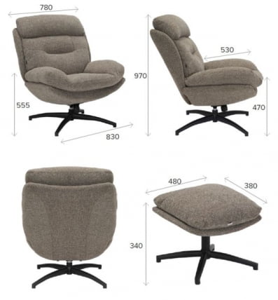 Кресло-реклайнер Everprof Kiwi Ткань Бежевый_4