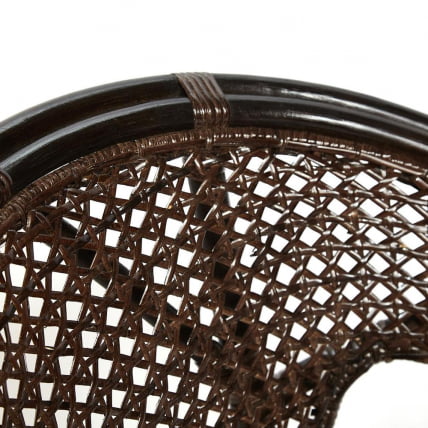 ТЕРРАСНЫЙ КОМПЛЕКТ ПЕЛАНГИ (стол со стеклом + 2 кресла) /без подушек/ ротанг, кресло 65х65х77см, стол диаметр 64х61см, валнут (грецкий орех) / PELANGI walnut_4