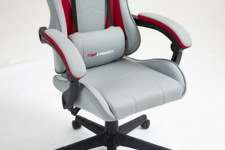 Кресло спортивное TopChairs Phantom ткань серо-красный_7