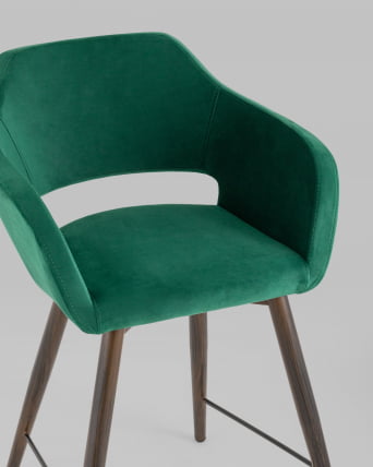 Стул полубарный Саймон ПЛ велюр Темно-зелёный_7