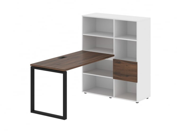 Рабочая станция EDIS EQRST 1113 Дуб Денвер темный Черный Белый_0