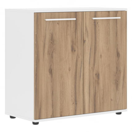 Шкаф с глухими малыми дверьми EDIS ELCS 85.1 Дуб Денвер светлый Белый Белый_0