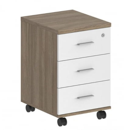 Тумба мобильная с тремя ящиками Sigma SG.611.OD.WH.M Дуб темный Белый_0
