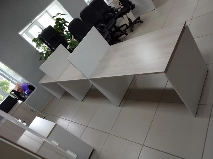 Стол прямой Deka ЛДСП каркас 75.07.12 Дуб Сантана светлый/Белый_5