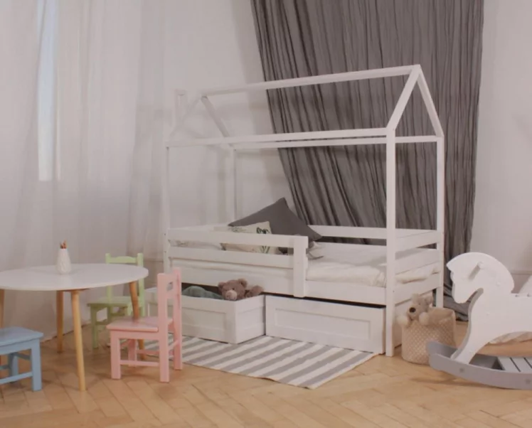 Кровать-домик RooRoom кд-33С с ящиками Серый_0