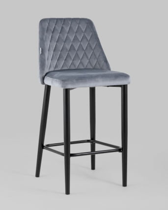 Стул полубарный Диего велюр Серый_1
