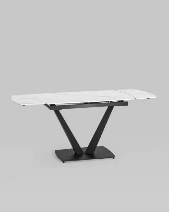 Обеденный стол раскладной Клео120-180 Белый мрамор_1