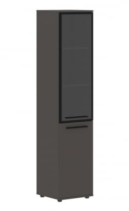 Шкаф-колонка комбинированная с дверью в металлической раме правый EDIS EHCS 42.7 R Мокко Черный Мокко_0