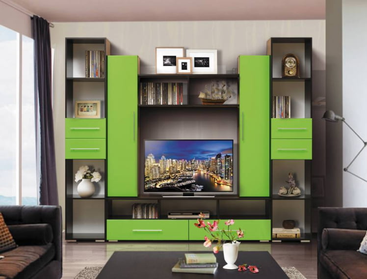 Набор мебели для гостиной Грация 2 МДФ матовый Венге/Яблоко_0