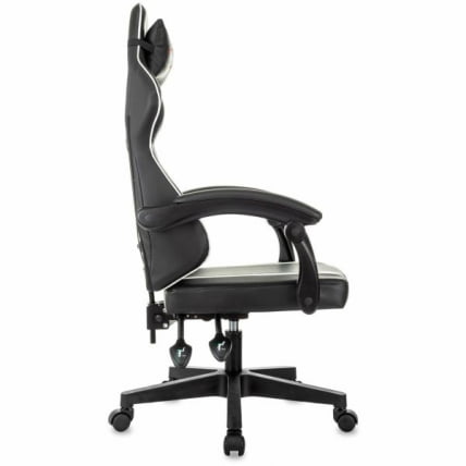 Кресло компьютерное BRABIX Shooter GM-123, 2 подушки, экокожа, черное/белое_4