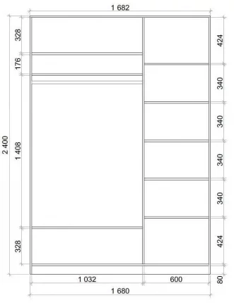 Шкаф-купе Хит-24-17-77 Лондон Аруба Венге_2