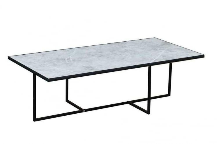 Стол журнальный с рамкой Скарлетт 11 Черный Мрамор белый_0