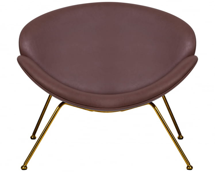 Кресло дизайнерское DOBRIN EMILY (коричневый винил YP5, золотое основание)_5