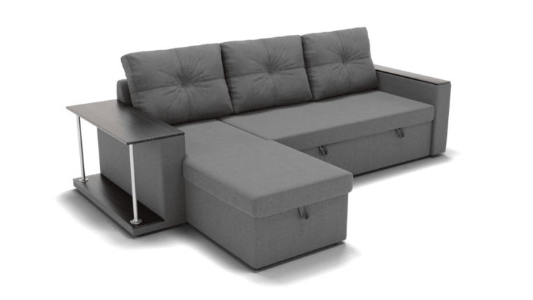 Диван Атланта (ЗР) Цвет фасада: Светло серый; Тип: Левый/правый; Материал фасада: Металл/Велюр_0