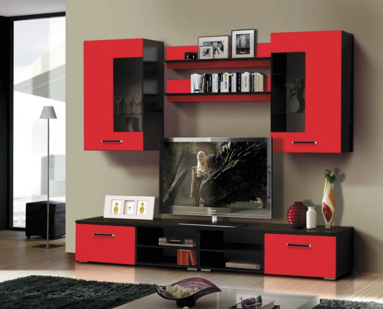 Набор мебели для гостиной Грация 1.4 МДФ матовый Венге/Кедр светлый_0