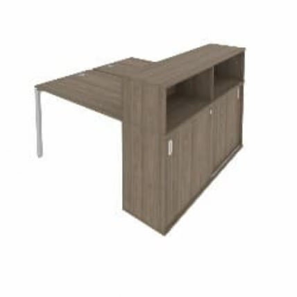 Рабочая станция с опорным шкафом-купе Metal System Б.РС-СШК-2.2 Вяз/Серый_0